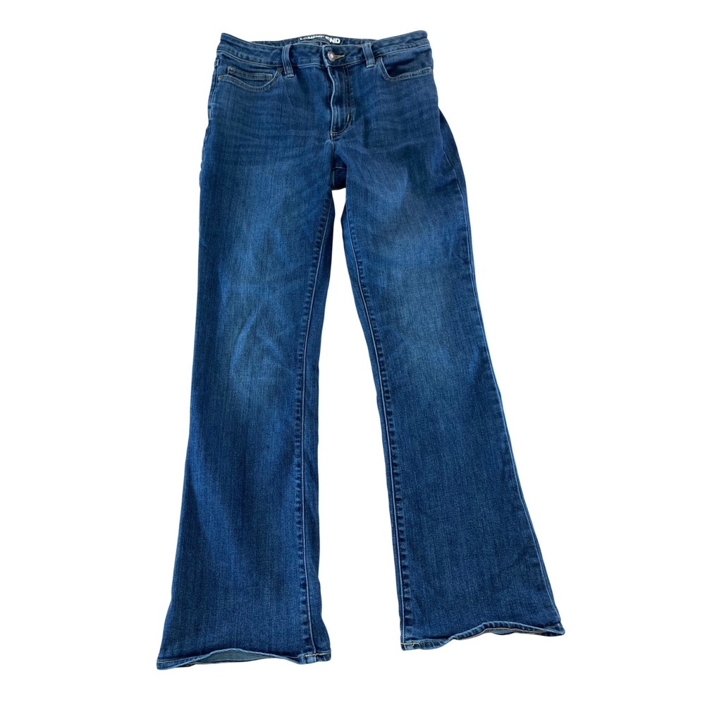 Lands End‎ Womens Dark Wash Mid Rise Bootcut Denim Jeans Blue Size 6